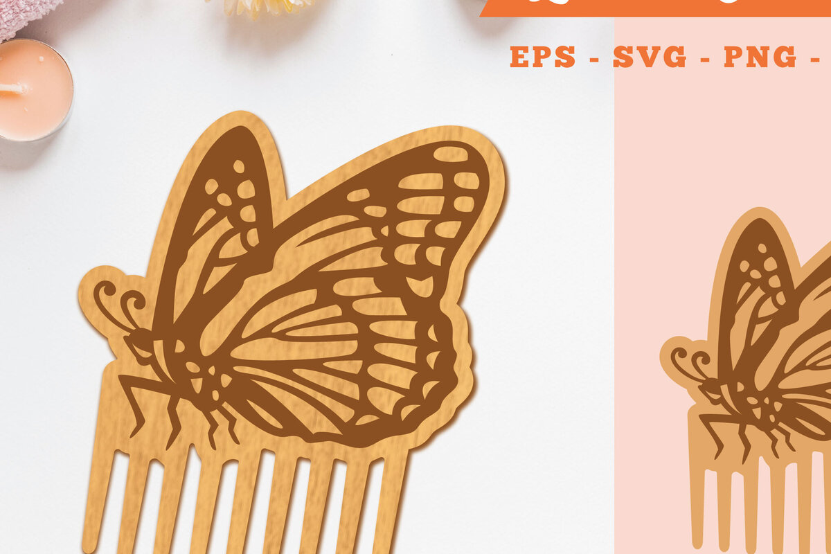 Σετ των 2 Intra απο ξύλο plywood 3mm-4mm πάχος Χτένα κοπής με λέιζερ πεταλούδας 4 Δίασταση 15x15 cm INTRAFABR-105414778