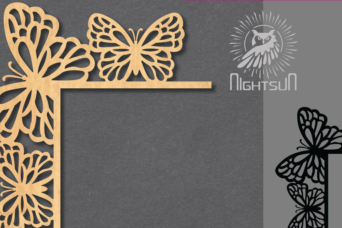 Σετ των 2 Intra απο ξύλο plywood 3mm-4mm πάχος Γωνία κοπής με λέιζερ πεταλούδας 2 Δίασταση 15x15 cm INTRAFABR-122932376