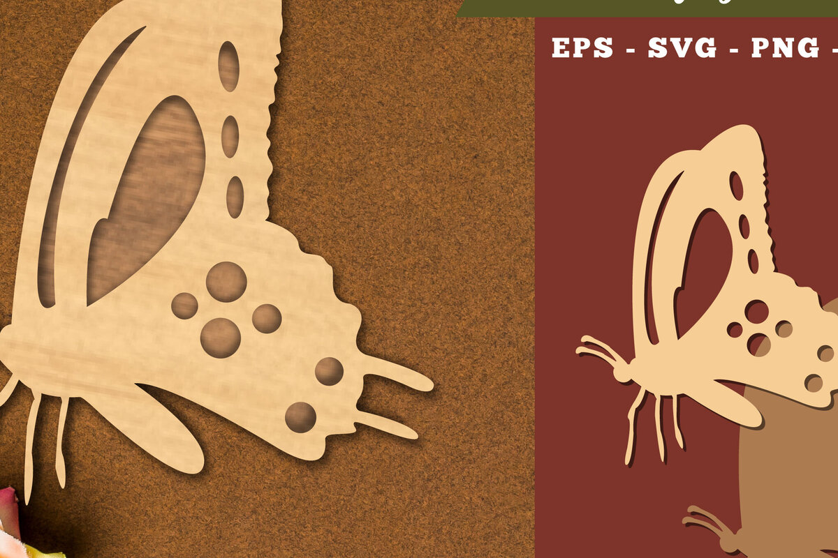 Σετ των 2 Intra απο ξύλο plywood 3mm-4mm πάχος Διακόσμηση κοπής με λέιζερ πεταλούδας 5 Δίασταση 15x15 cm INTRAFABR-111785725