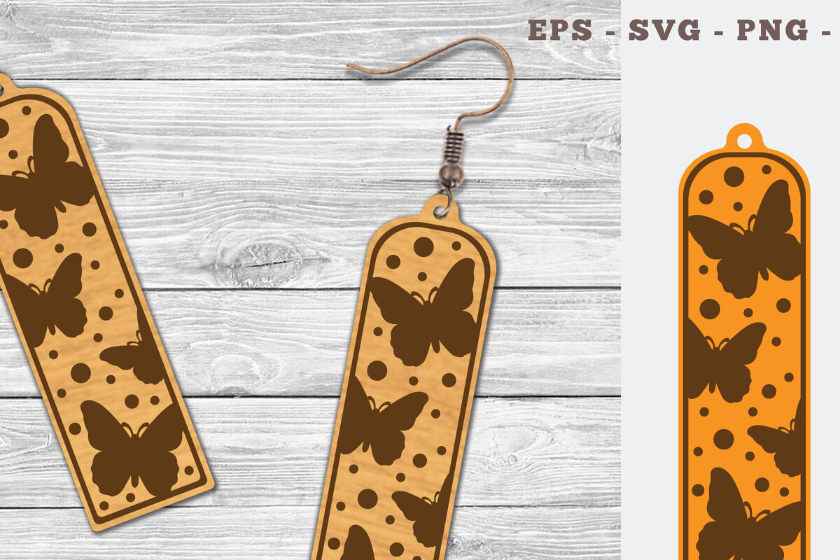 Σετ των 3 Intra απο ξύλο plywood 3mm-4mm πάχος Σκουλαρίκια κομμένα με λέιζερ πεταλούδα Δίασταση 3x3 cm INTRAFABR-103061275