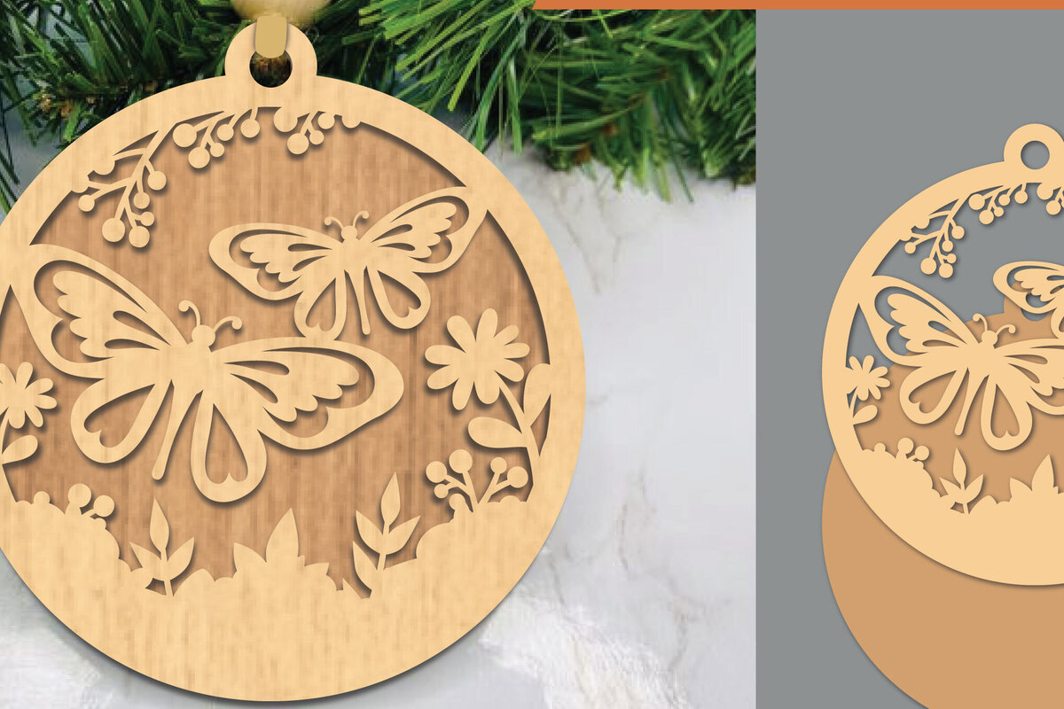 Σετ των 3 Intra απο ξύλο plywood 3mm-4mm πάχος Στολίδι κοπής με λέιζερ πεταλούδας 4 Δίασταση 8x8 cm INTRAFABR-106024181