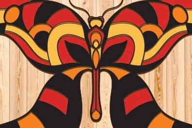 Intra απο ξύλο plywood 3mm-4mm πάχος Butterfly , Τέχνη διακόσμησης τοίχου Δίασταση 30x20 cm INTRAFABR-36954701