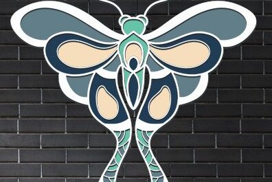 Intra απο ξύλο plywood 3mm-4mm πάχος Butterfly , Τέχνη διακόσμησης τοίχου Δίασταση 30x20 cm INTRAFABR-36954658