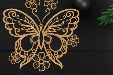 Intra απο ξύλο plywood 3mm-4mm πάχος κοπής με λέιζερ πεταλούδας Δίασταση 30x20 cm INTRAFABR-112317976