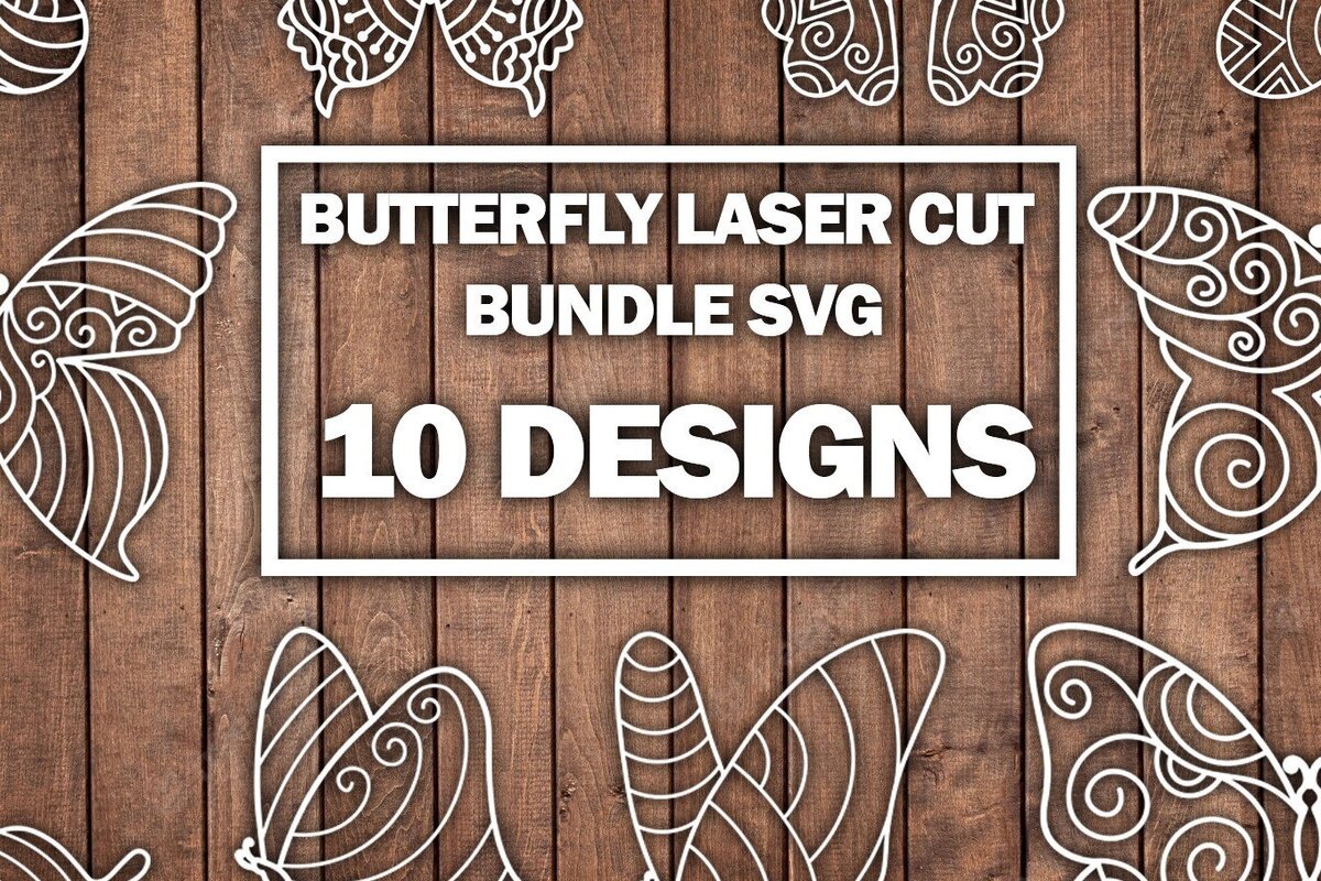 Σετ των 2 Intra απο ξύλο plywood 3mm-4mm πάχος δέσμης με λέιζερ πεταλούδα/ξύλο Δίασταση 15x15 cm INTRAFABR-39285442