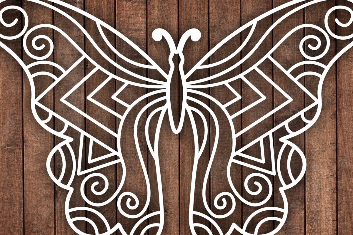 Σετ των 2 Intra απο ξύλο plywood 3mm-4mm πάχος Διανυσματικό λέιζερ πεταλούδας/ξύλο κοπής Δίασταση 15x15 cm INTRAFABR-39285126