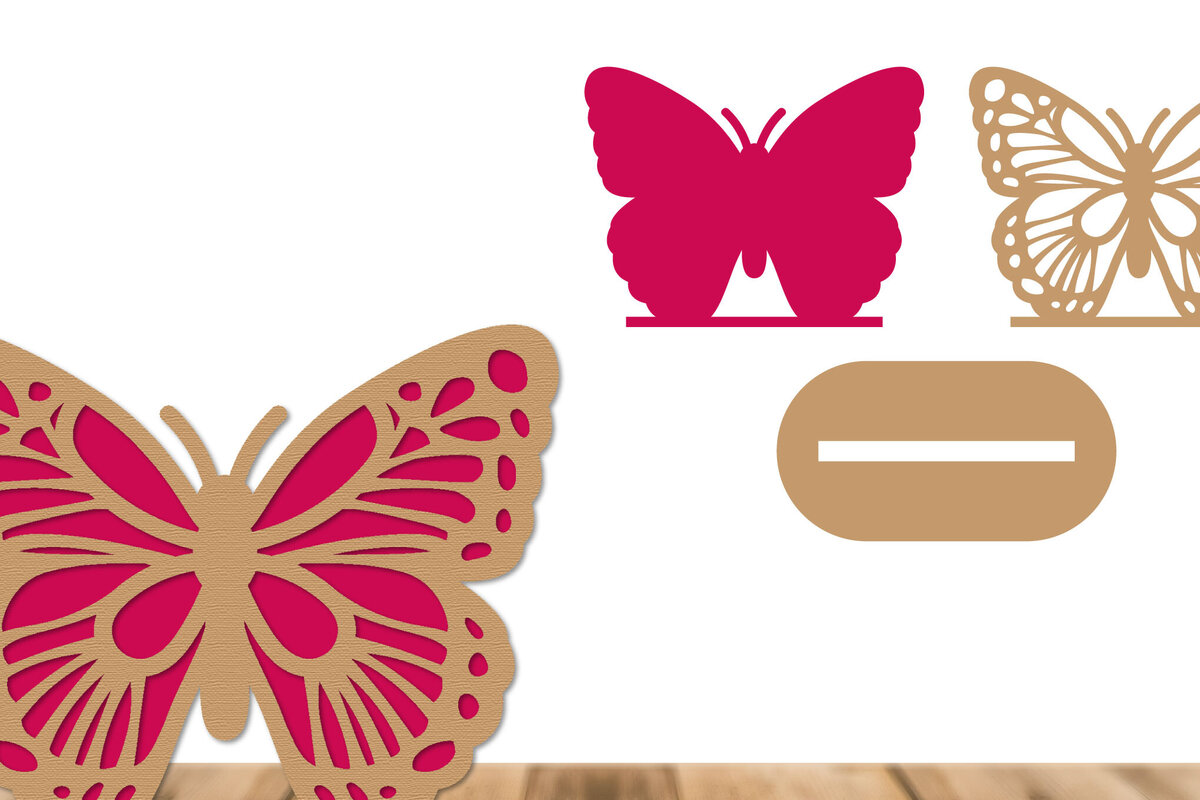 Intra απο ξύλο plywood 3mm-4mm πάχος Διακόσμηση πεταλούδας κοπής με λέιζερ Δίασταση 30x20 cm INTRAFABR-116481173