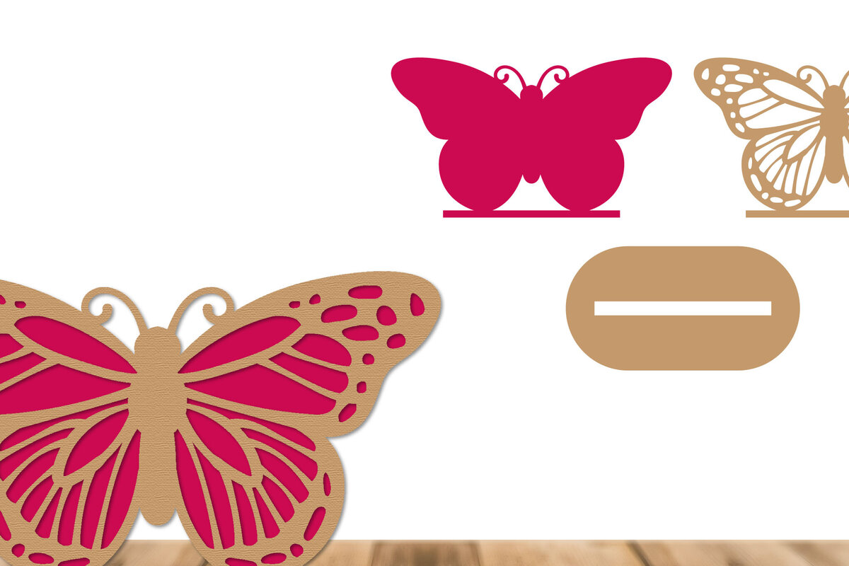 Intra απο ξύλο plywood 3mm-4mm πάχος Διακόσμηση πεταλούδας κοπής με λέιζερ Δίασταση 30x20 cm INTRAFABR-116481135