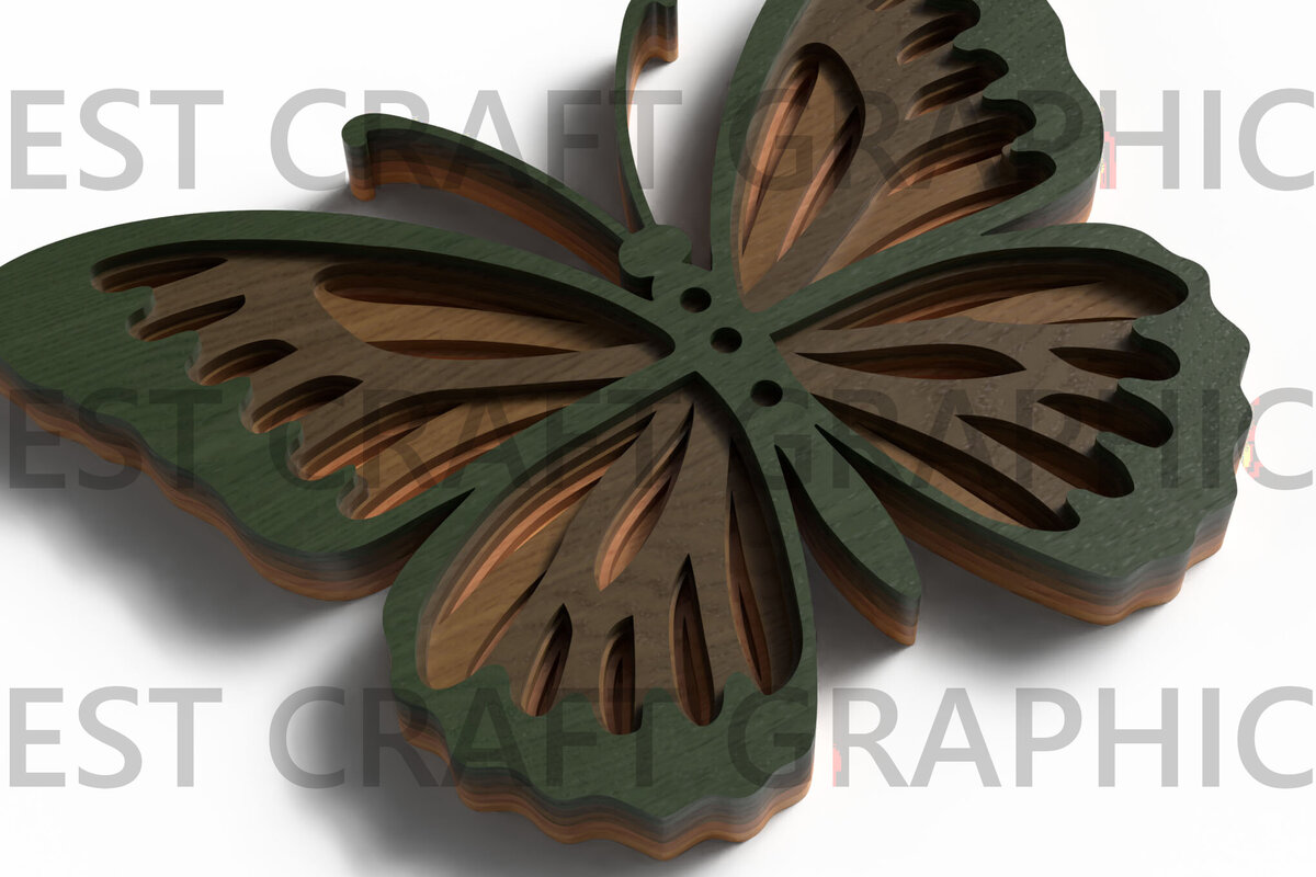 Σετ των 2 Intra απο ξύλο plywood 3mm-4mm πάχος αποκοπής με στρώματα πεταλούδας Δίασταση 25x25 cm INTRAFABR-121762224