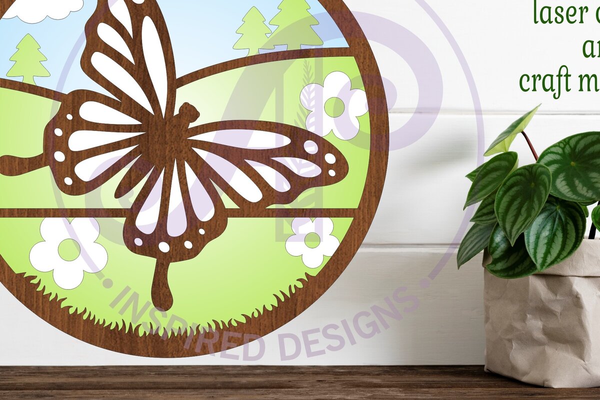 Σετ των 3 Intra απο ξύλο plywood 3mm-4mm πάχος  τοίχου με στρώσεις πεταλούδας Δίασταση 10x10 cm INTRAFABR-101383810