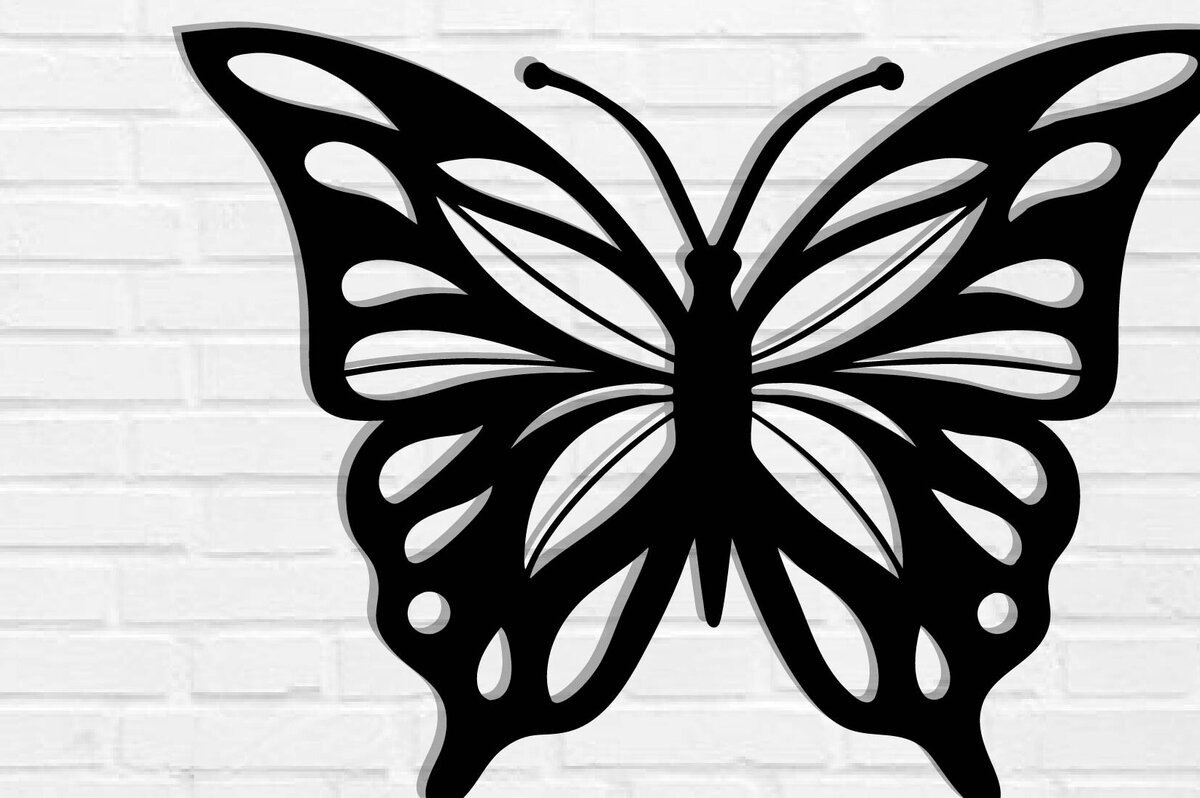 Intra απο ξύλο plywood 3mm-4mm πάχος κοπής με λέιζερ μεταλλικού τοίχου Butterfly Δίασταση 40x40 cm INTRAFABR-116407214