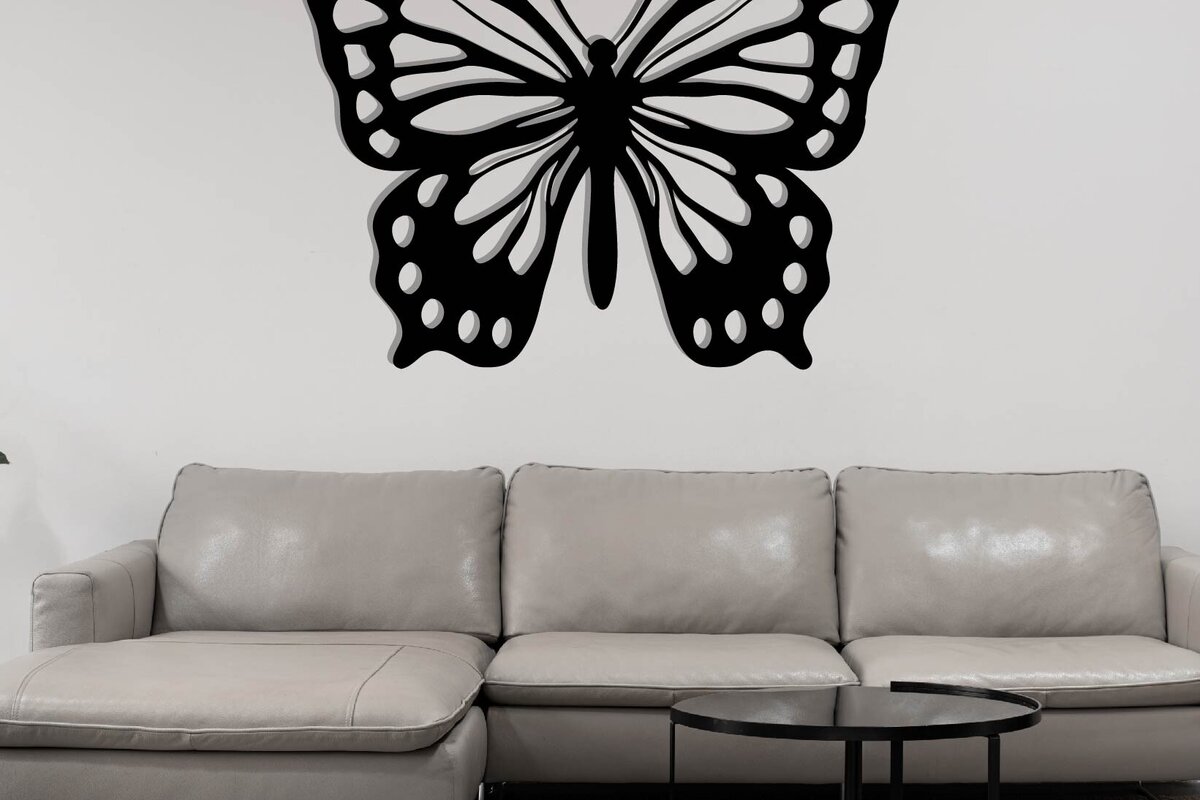 Intra απο ξύλο plywood 3mm-4mm πάχος Butterfly Metal Art Wall Art Δίασταση 40x40 cm INTRAFABR-116407261