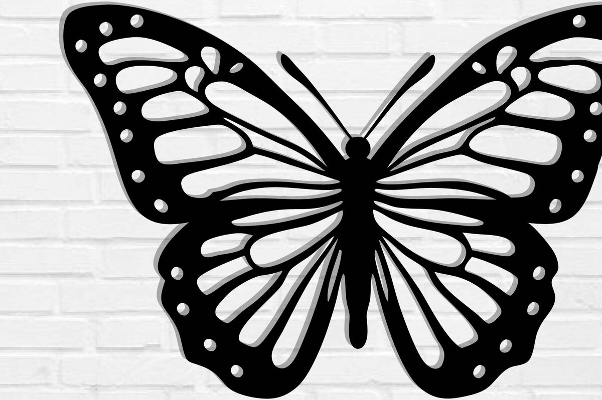 Intra απο ξύλο plywood 3mm-4mm πάχος Butterfly Metal Art Wall Art Δίασταση 40x40 cm INTRAFABR-116406694