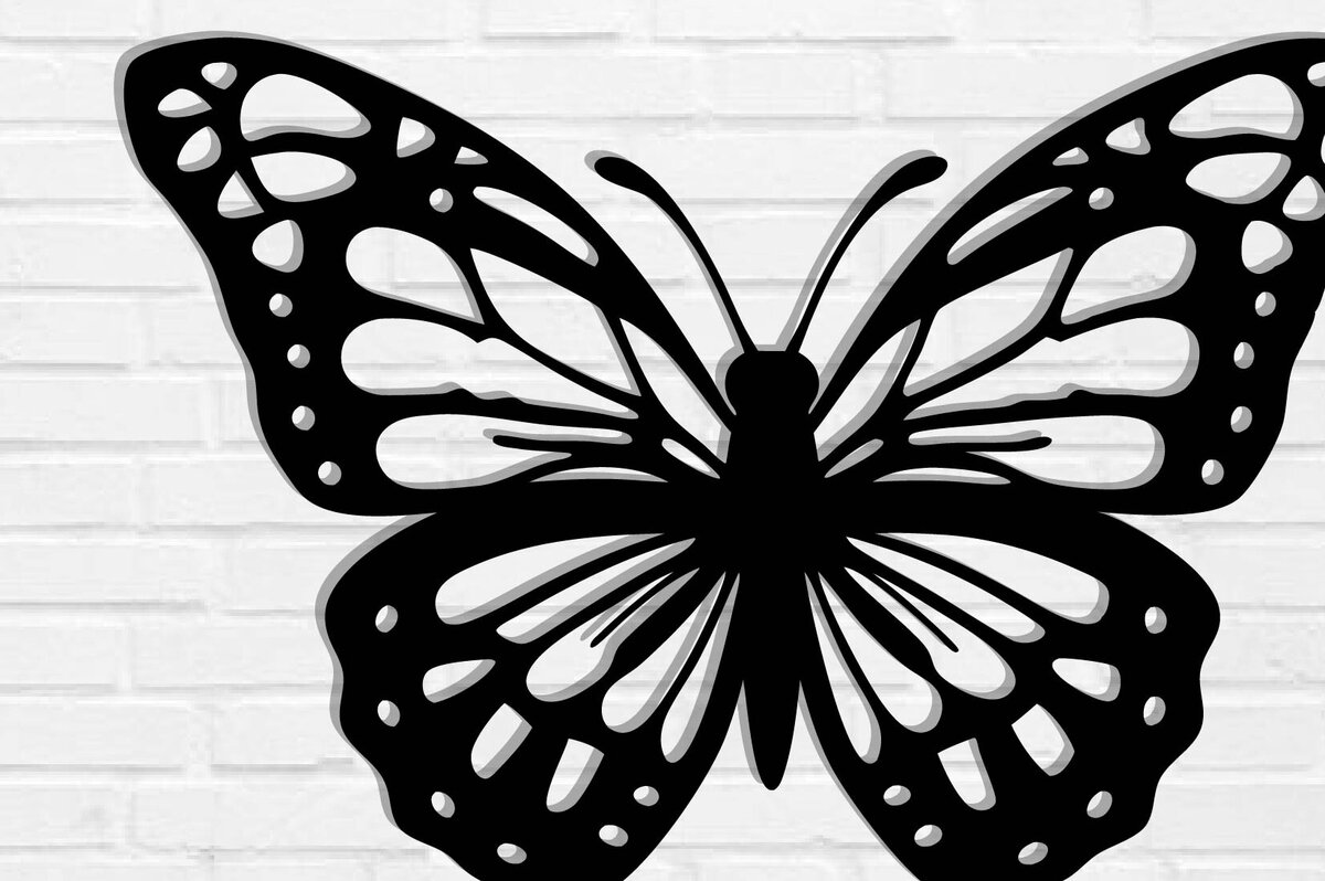 Intra απο ξύλο plywood 3mm-4mm πάχος Butterfly Μεταλλική διακόσμηση τοίχου Δίασταση 40x40 cm INTRAFABR-116406623