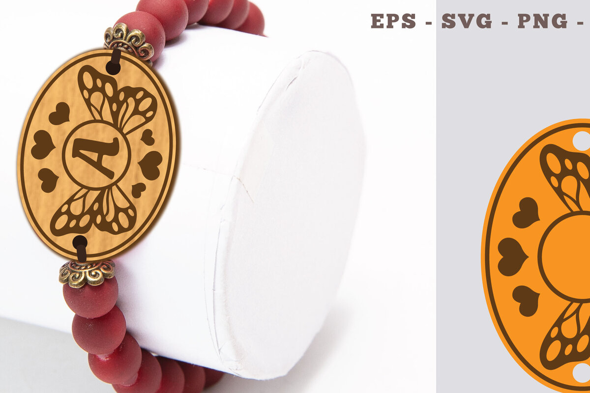 Σετ των 3 Intra απο ξύλο plywood 3mm-4mm πάχος Βραχιόλι κοπής με λέιζερ μονογράμματος πεταλούδας Δίασταση 5x5 cm INTRAFABR-104773546