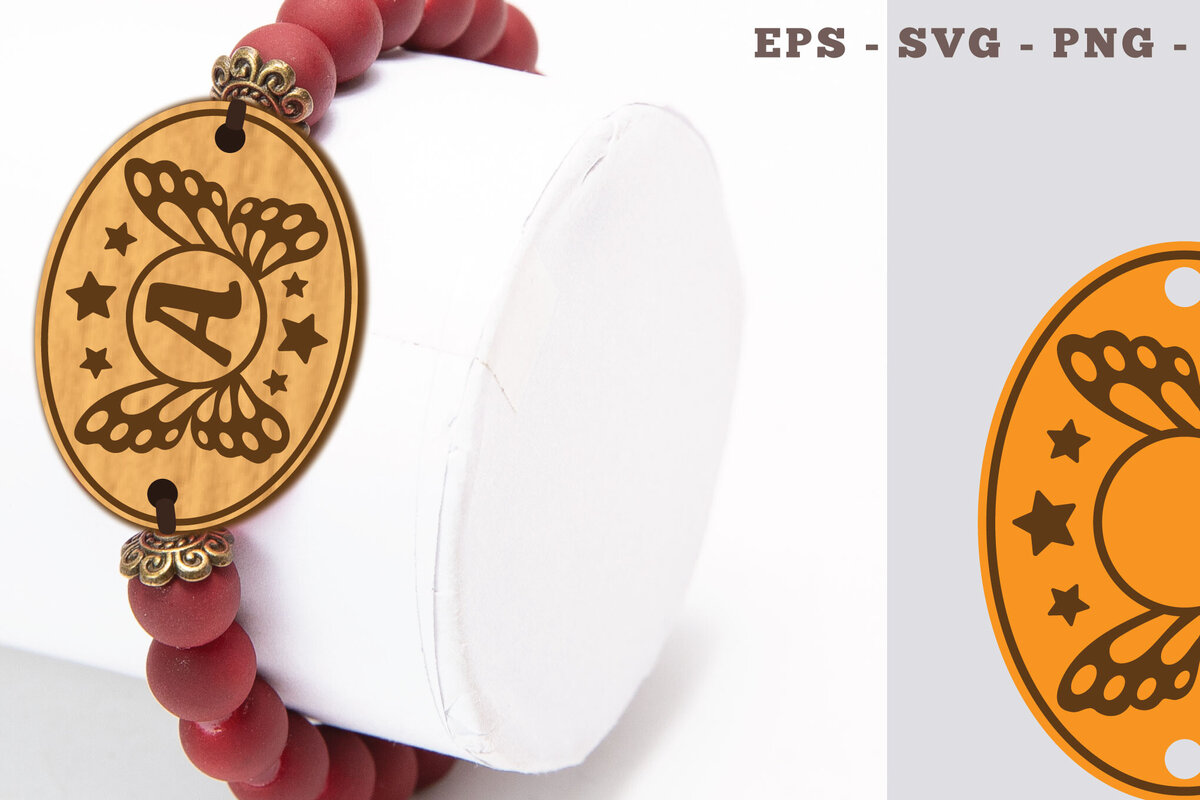 Σετ των 3 Intra απο ξύλο plywood 3mm-4mm πάχος Βραχιόλι κοπής με λέιζερ μονογράμματος πεταλούδας Δίασταση 5x5 cm INTRAFABR-104773610