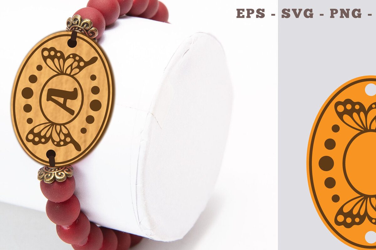 Σετ των 3 Intra απο ξύλο plywood 3mm-4mm πάχος Βραχιόλι κοπής με λέιζερ μονογράμματος πεταλούδας Δίασταση 5x5 cm INTRAFABR-104773491