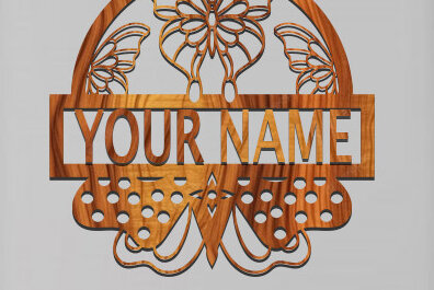 Intra απο ξύλο plywood 3mm-4mm πάχος Πινακίδα ονόματος πεταλούδας Δίασταση 30x20 cm INTRAFABR-74097948