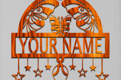 Intra απο ξύλο plywood 3mm-4mm πάχος Πινακίδα ονόματος πεταλούδας Δίασταση 30x20 cm INTRAFABR-74097956