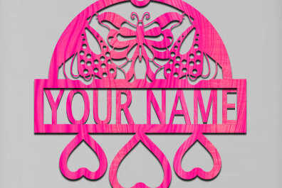 Intra απο ξύλο plywood 3mm-4mm πάχος Πινακίδα ονόματος πεταλούδας Δίασταση 30x20 cm INTRAFABR-74097968