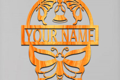 Intra απο ξύλο plywood 3mm-4mm πάχος Πινακίδα ονόματος πεταλούδας Δίασταση 30x20 cm INTRAFABR-74097982