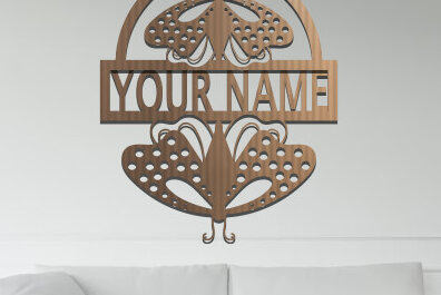 Intra απο ξύλο plywood 3mm-4mm πάχος Πινακίδα ονόματος πεταλούδας Δίασταση 30x20 cm INTRAFABR-74097916