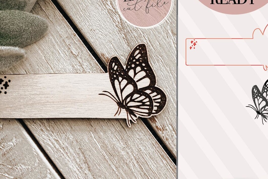 Intra απο ξύλο plywood 3mm-4mm πάχος Πινακίδα ονόματος πεταλούδας Δίασταση 30x20 cm INTRAFABR-75555038