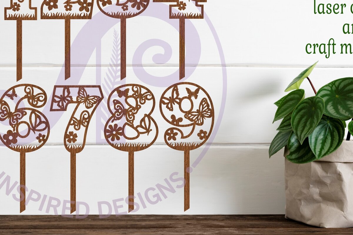 Σετ των 3 Intra απο ξύλο plywood 3mm-4mm πάχος Πεταλούδα Αριθμός Κέικ Cut Δίασταση 5x5 cm INTRAFABR-100082799