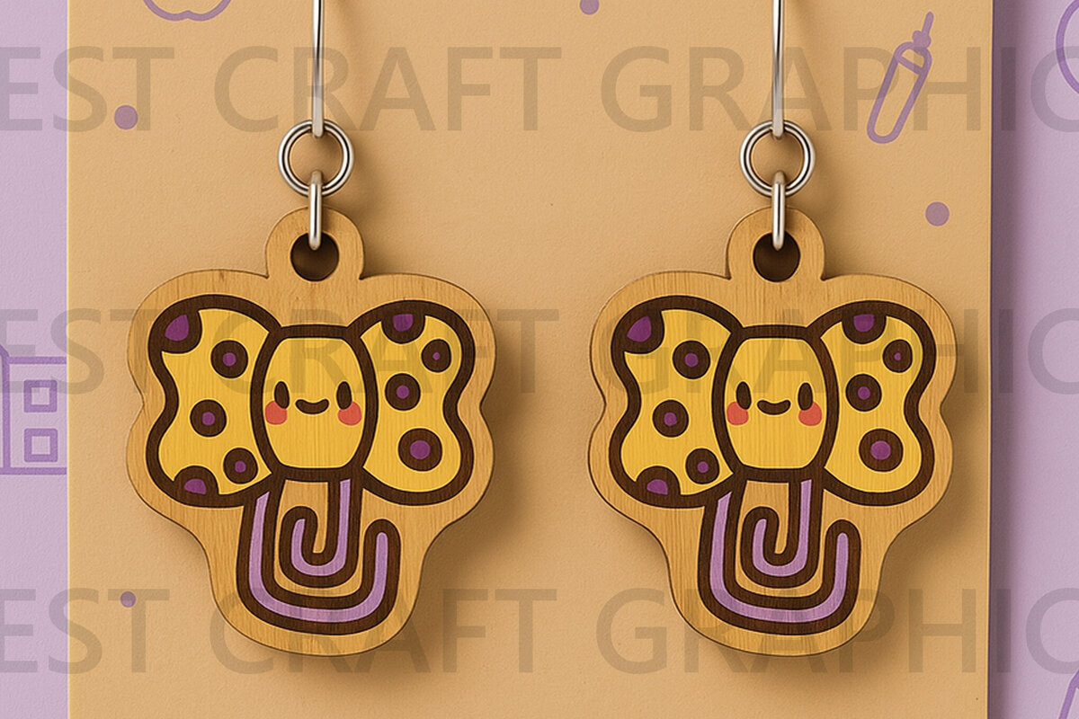 Σετ των 3 Intra απο ξύλο plywood 3mm-4mm πάχος Σκουλαρίκια με συνδετήρα πεταλούδας Δίασταση 3x3 cm INTRAFABR-125208499