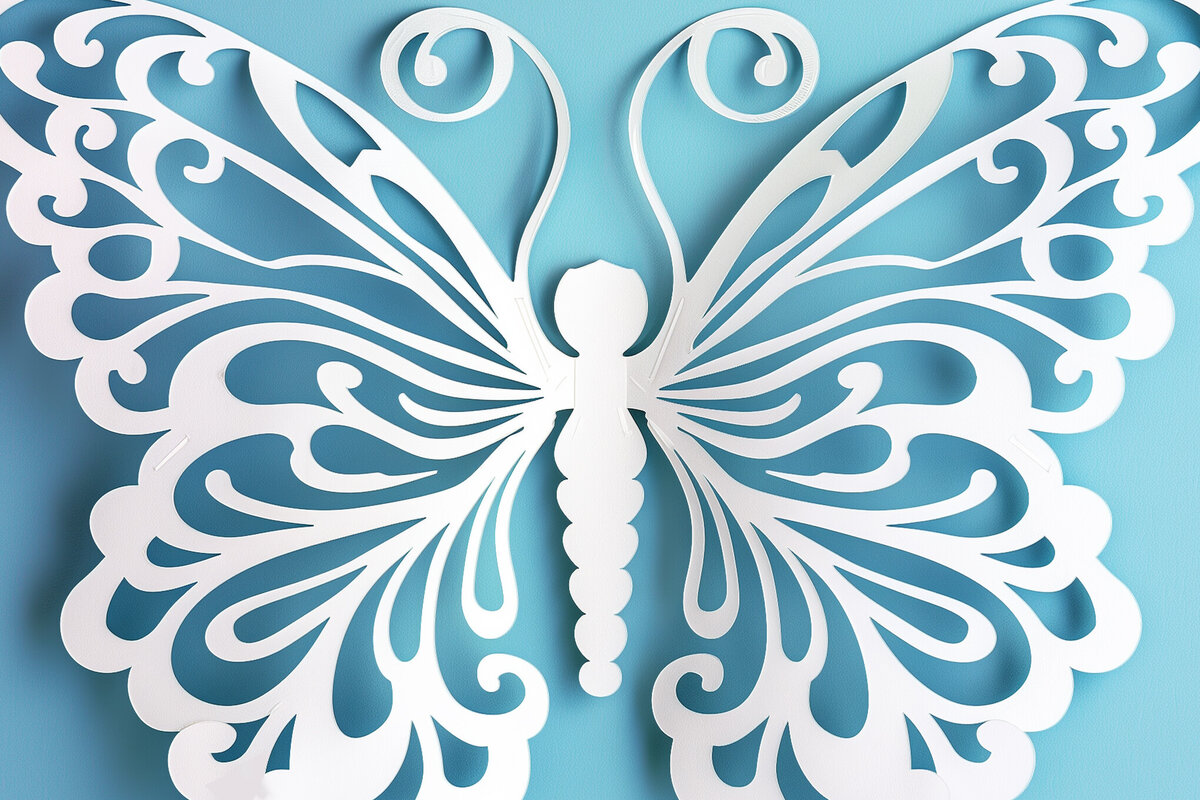 Σετ των 2 Intra απο ξύλο plywood 3mm-4mm πάχος Πρότυπο κάρτας Πεταλούδας Papercut Δίασταση 10x20 cm INTRAFABR-92221712