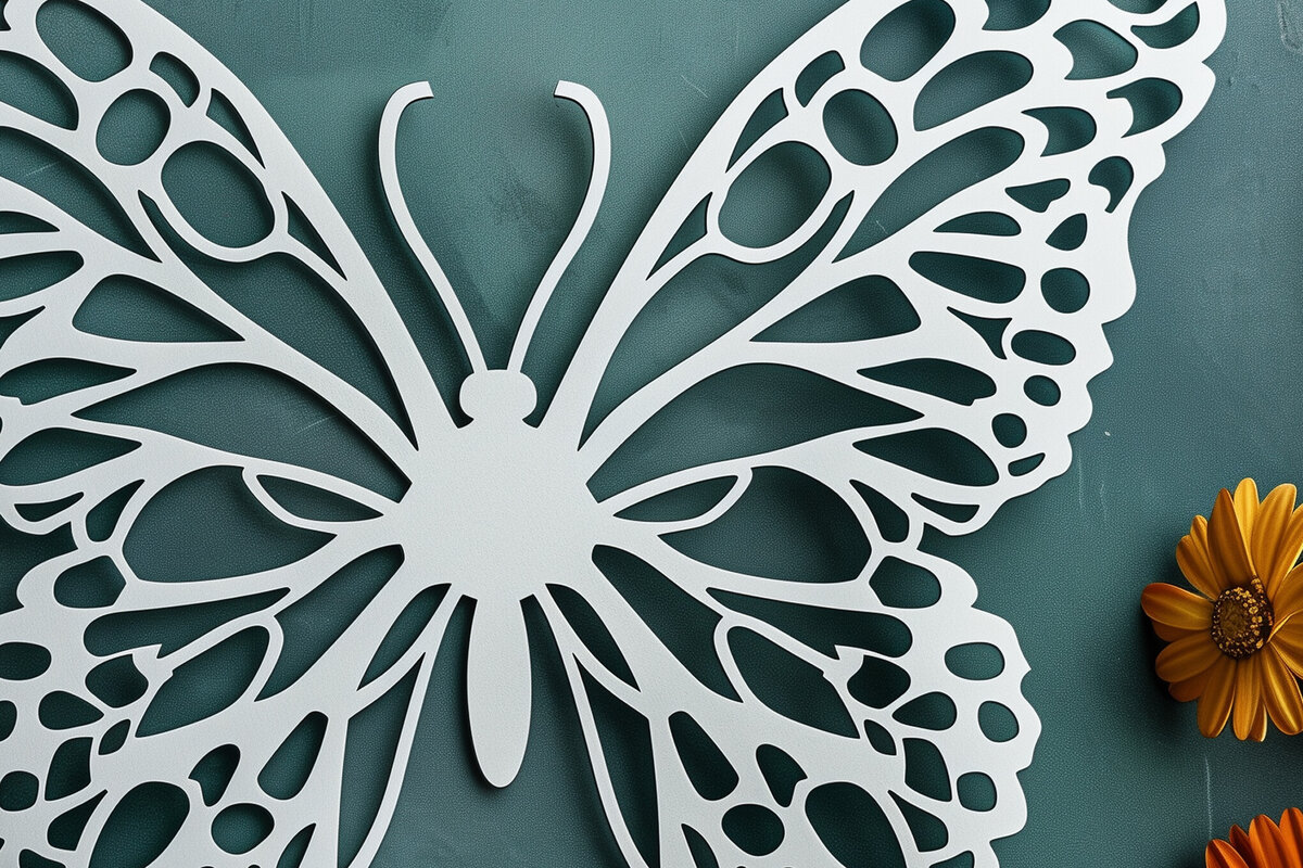 Σετ των 2 Intra απο ξύλο plywood 3mm-4mm πάχος Πρότυπο κάρτας Πεταλούδας Papercut Δίασταση 10x20 cm INTRAFABR-92244874