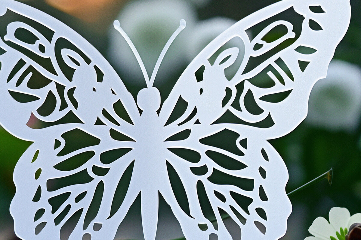 Σετ των 2 Intra απο ξύλο plywood 3mm-4mm πάχος Πρότυπο κάρτας Πεταλούδας Papercut Δίασταση 10x20 cm INTRAFABR-92219067