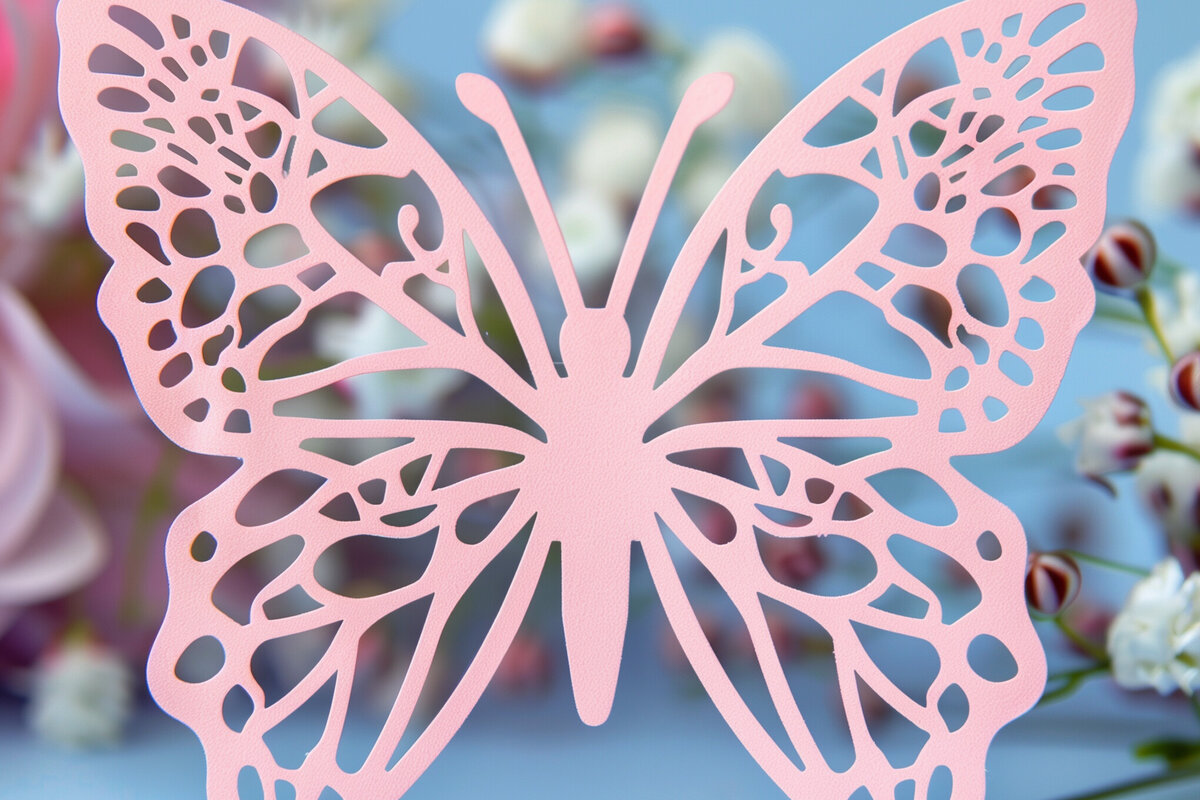 Σετ των 2 Intra απο ξύλο plywood 3mm-4mm πάχος Πρότυπο κάρτας Πεταλούδας Papercut Δίασταση 10x20 cm INTRAFABR-92221313