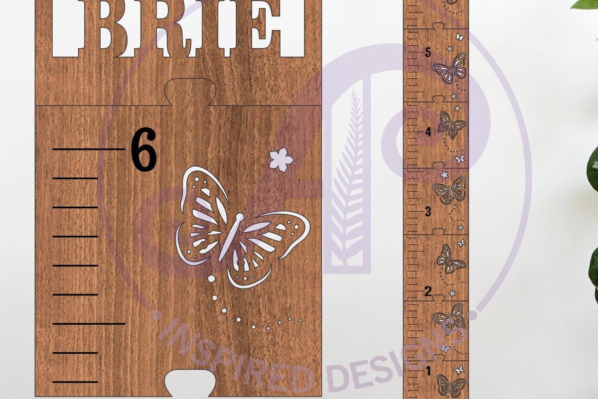 Intra απο ξύλο plywood 3mm-4mm πάχος Πεταλούδα εξατομικευμένο διάγραμμα ύψους παιδιών Δίασταση 30x20 cm INTRAFABR-121237737