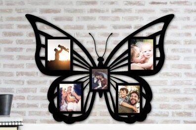 Intra απο ξύλο plywood 3mm-4mm πάχος Πεταλούδα Κορνίζα Σχέδιο κοπής με λέιζερ Δίασταση 20x30 cm INTRAFABR-32009440