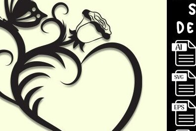 Intra απο ξύλο plywood 3mm-4mm πάχος λουλουδιών καρδιών πεταλούδας τριαντάφυλλο Δίασταση 40x40 cm INTRAFABR-35002133