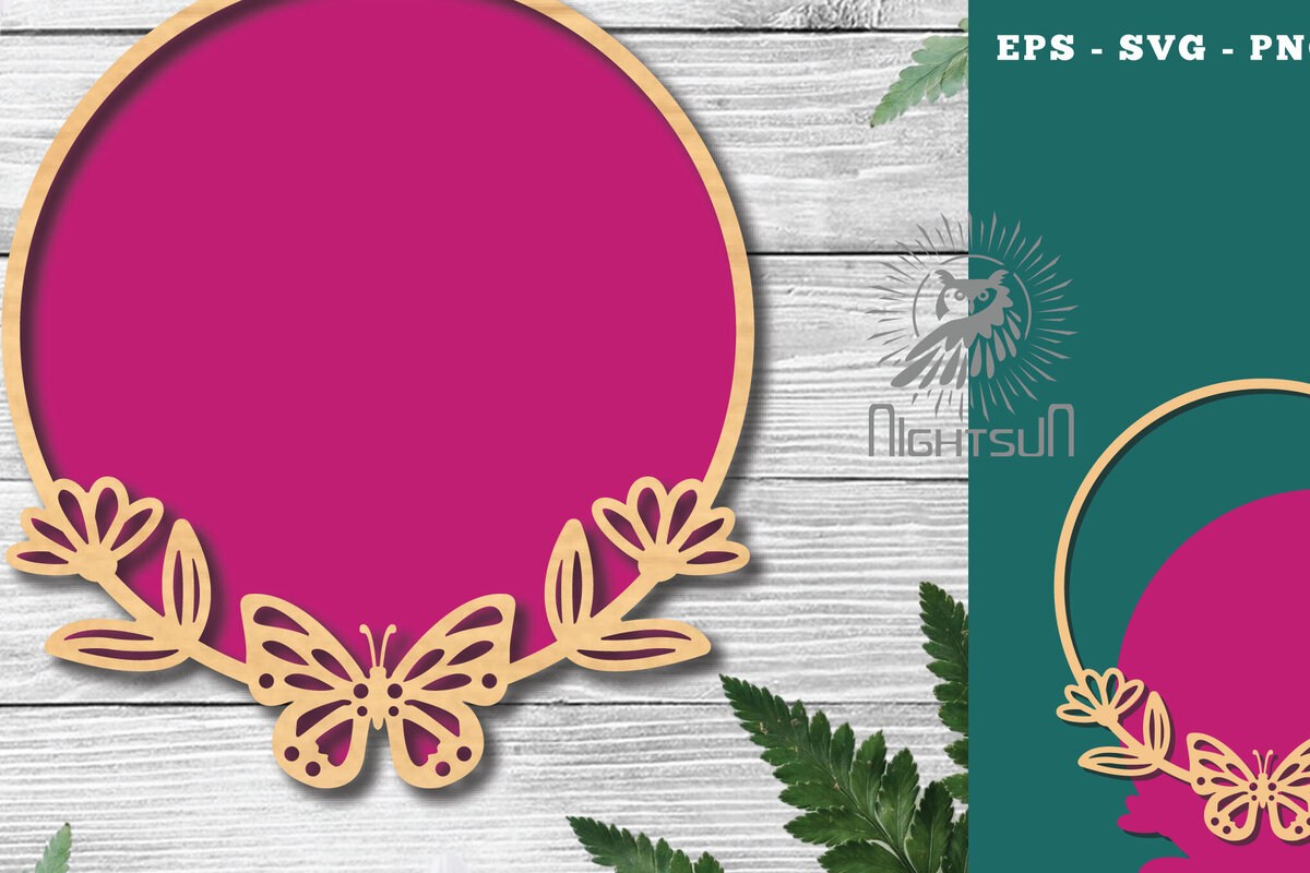 Intra απο ξύλο plywood 3mm-4mm πάχος Πινακίδα στρογγυλή πεταλούδα 4 Δίασταση 30x20 cm INTRAFABR-122555520