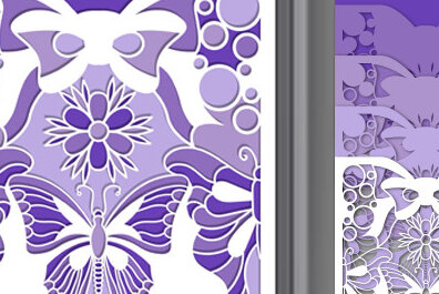 Σετ των 3 Intra απο ξύλο plywood 3mm-4mm πάχος Κουτί σκιάς πεταλούδας Διακόσμηση τοίχου με Δίασταση 25x25 cm INTRAFABR-71380197