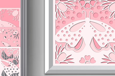 Σετ των 2 Intra απο ξύλο plywood 3mm-4mm πάχος Κουτί σκιάς πεταλούδας Διακόσμηση τοίχου με Δίασταση 25x25 cm INTRAFABR-71380216