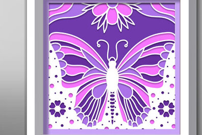 Σετ των 2 Intra απο ξύλο plywood 3mm-4mm πάχος Κουτί σκιάς πεταλούδας Διακόσμηση τοίχου με Δίασταση 25x25 cm INTRAFABR-71380242