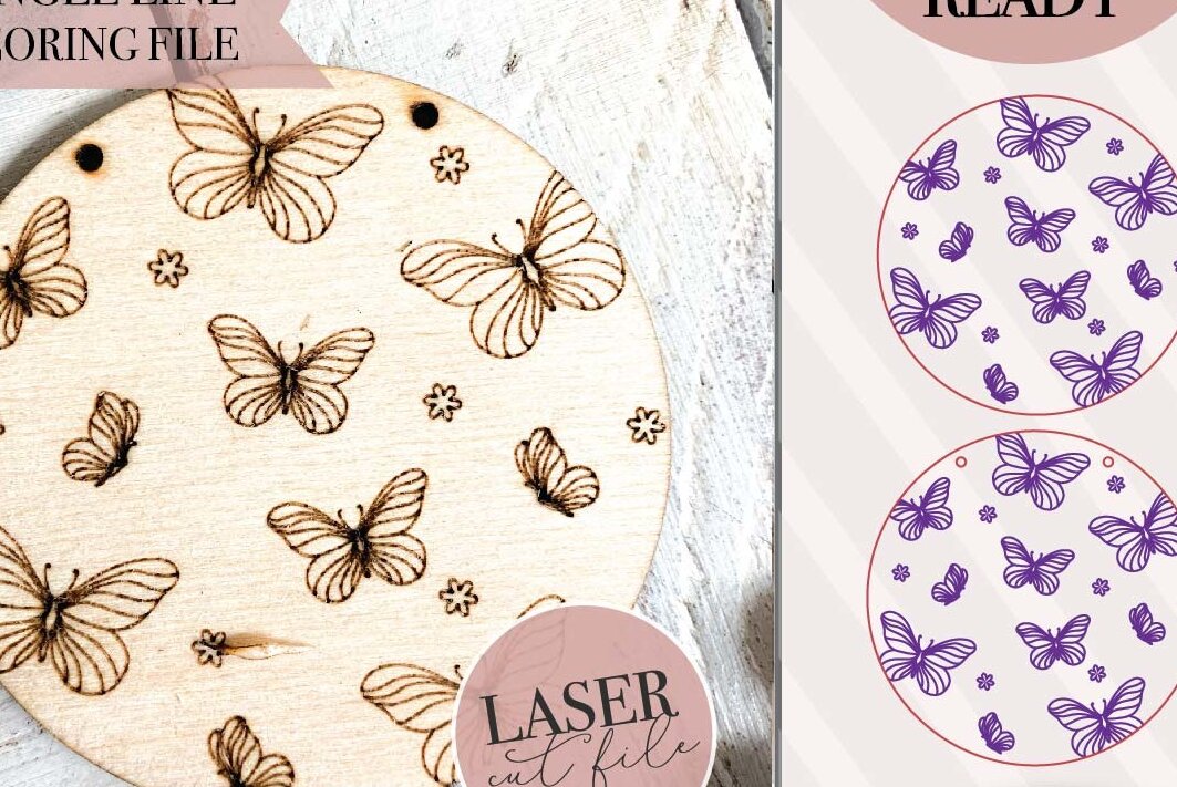 Σετ των 2 Intra απο ξύλο plywood 3mm-4mm πάχος Σημάδι πεταλούδας Δίασταση 15x15 cm INTRAFABR-70612155