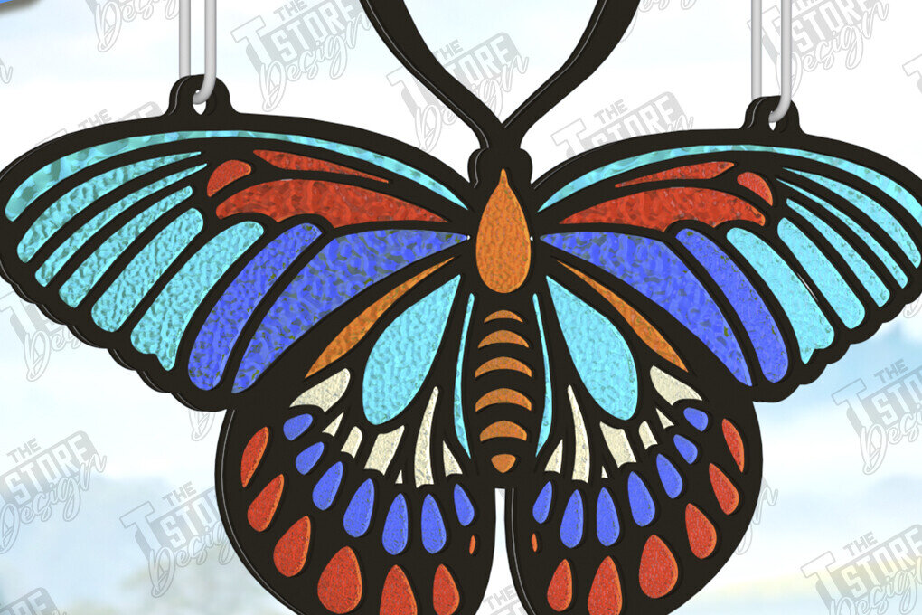 Intra απο ξύλο plywood 3mm-4mm πάχος Suncatcher πεταλούδας | CNC Δίασταση 30x20 cm INTRAFABR-123578673