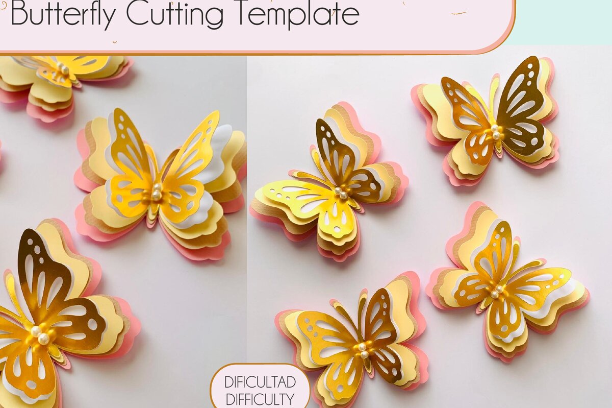 Σετ των 2 Intra απο ξύλο plywood 3mm-4mm πάχος Πρότυπο κοπής πεταλούδας Δίασταση 15x15 cm INTRAFABR-104607270