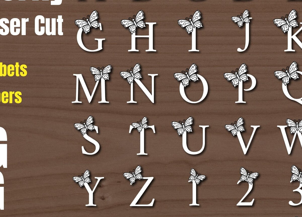 Σετ των 2 Intra απο ξύλο plywood 3mm-4mm πάχος κοπής με λέιζερ Butterfly Δίασταση 15x15 cm INTRAFABR-31716364