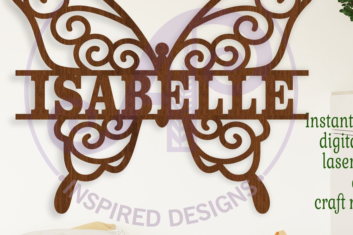 Σετ των 3 Intra απο ξύλο plywood 3mm-4mm πάχος Butterfly Swirls Design 2 Name Δίασταση 6x6 cm INTRAFABR-113279666