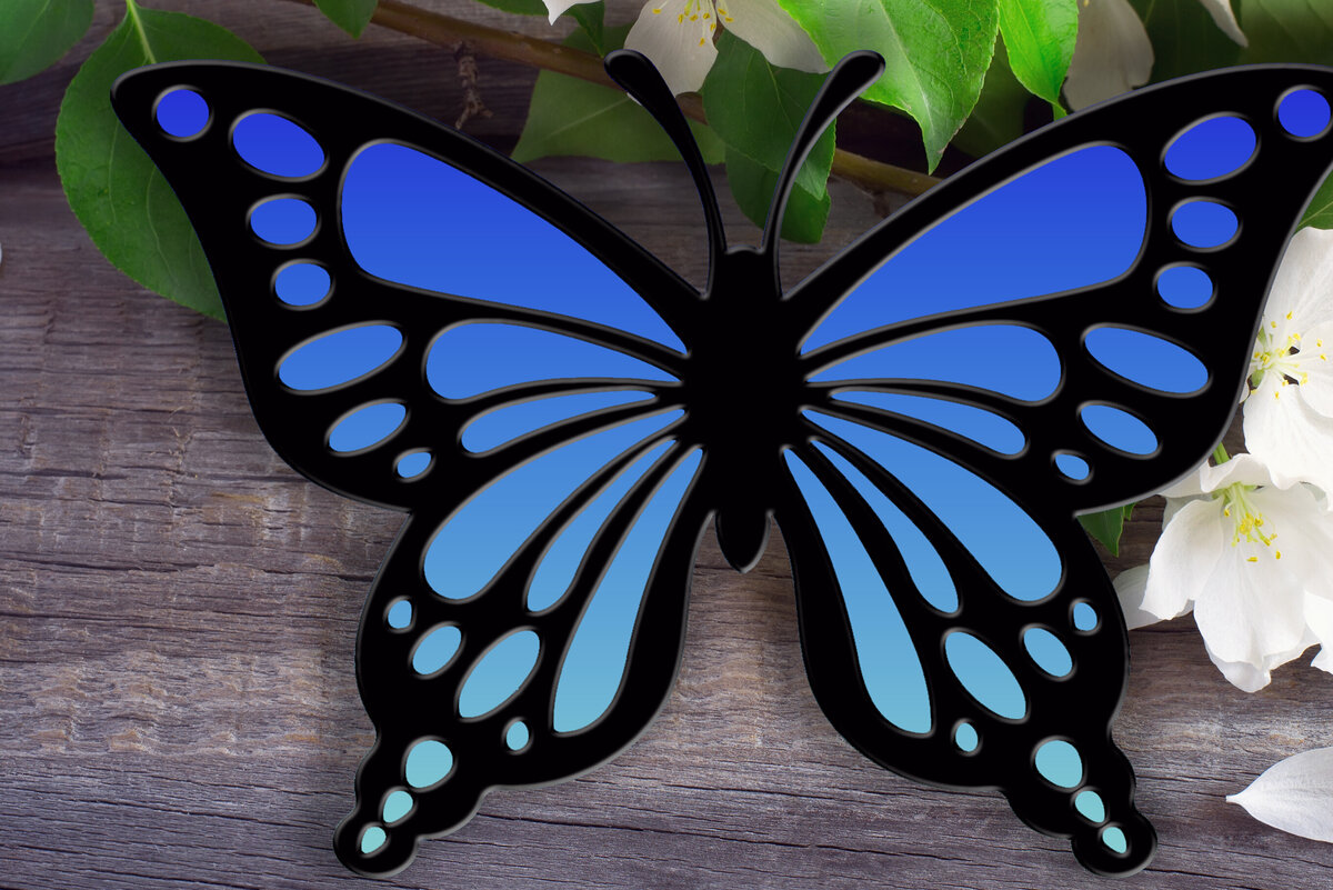 Intra απο ξύλο plywood 3mm-4mm πάχος Τέχνη τοίχου πεταλούδας Δίασταση 40x40 cm INTRAFABR-124736031