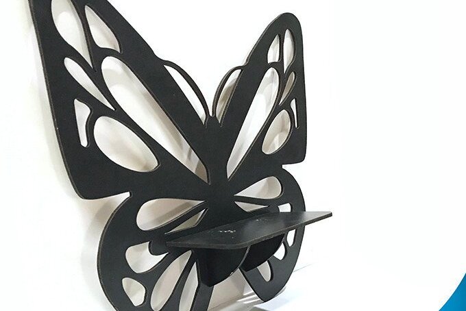 Intra απο ξύλο plywood 3mm-4mm πάχος Ράφι τοίχου πεταλούδα Δίασταση 30x20 cm INTRAFABR-35440994