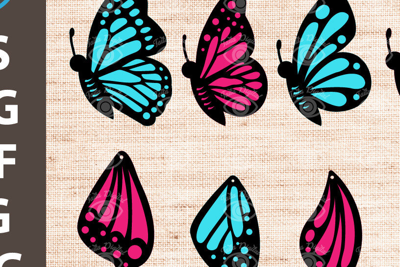 Σετ των 3 Intra απο ξύλο plywood 3mm-4mm πάχος Σχέδιο σκουλαρίκια με φτερό πεταλούδας Δίασταση 3x3 cm INTRAFABR-29986148