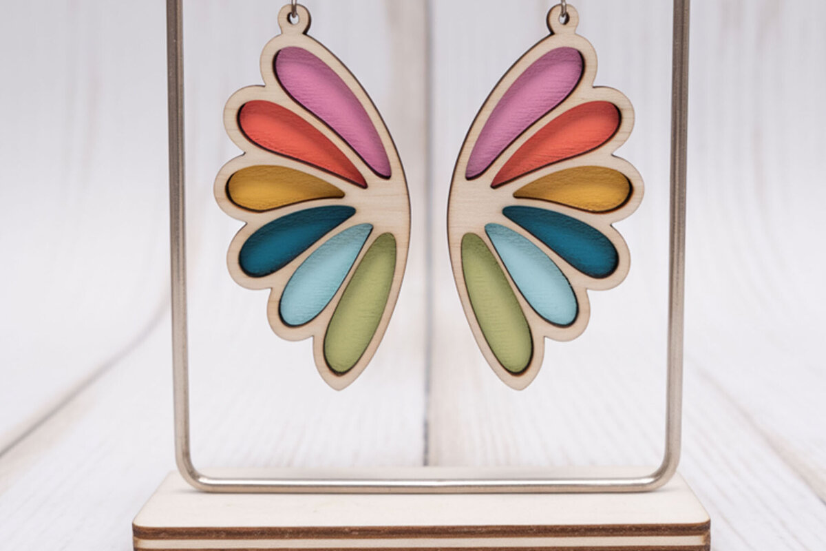 Σετ των 3 Intra απο ξύλο plywood 3mm-4mm πάχος Σκουλαρίκια Πεταλούδα Δίασταση 3x3 cm INTRAFABR-122674421
