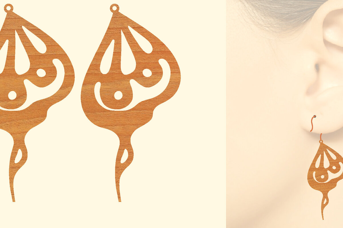 Σετ των 3 Intra απο ξύλο plywood 3mm-4mm πάχος Ξύλινα Σκουλαρίκια Butterfly Cut  Δίασταση 3x3 cm INTRAFABR-96996845